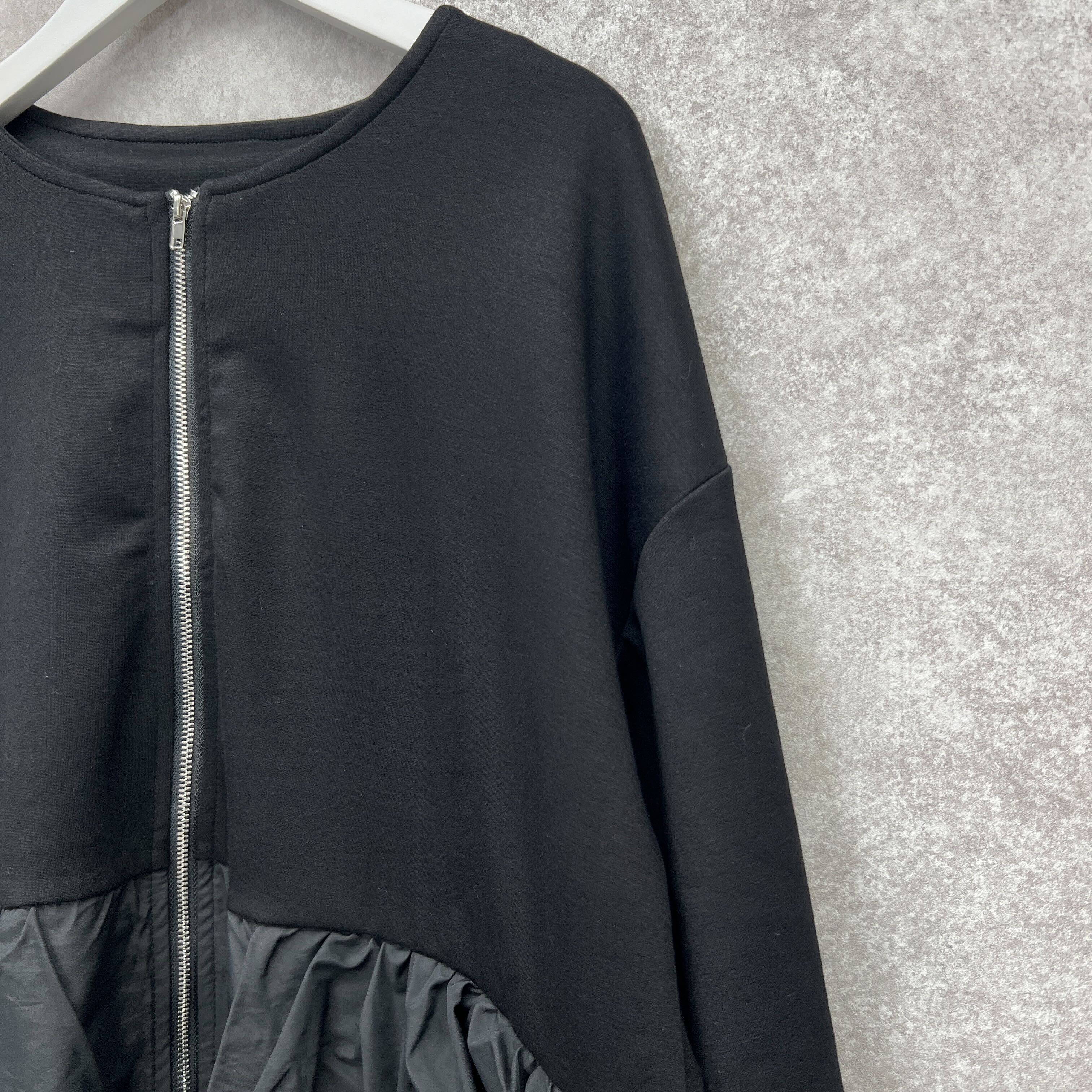 フレアジッパーチュニック ブラック  ※10/15迄に順次発送予定