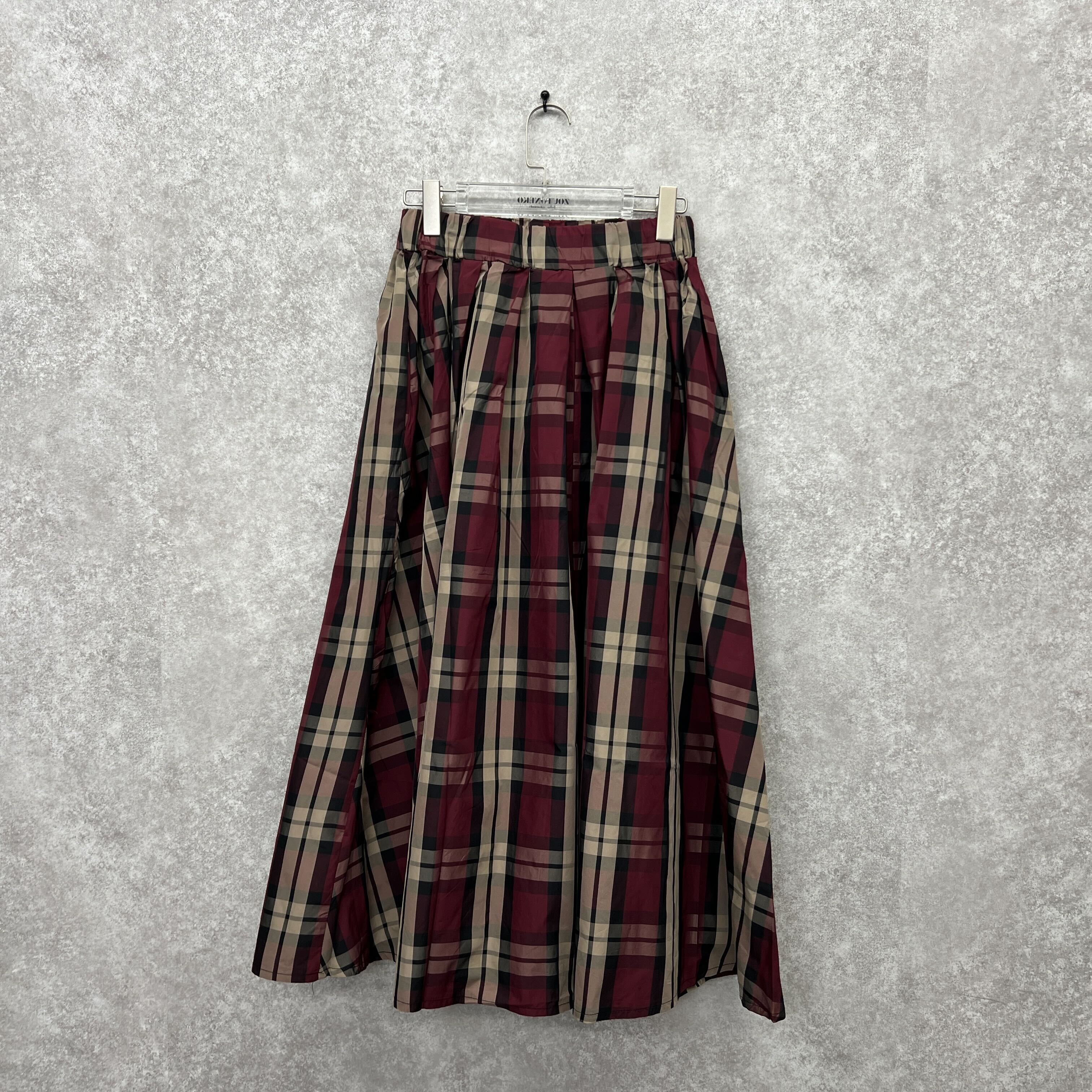 ロングスカート チェック レッド ※10/7迄に順次発送予定