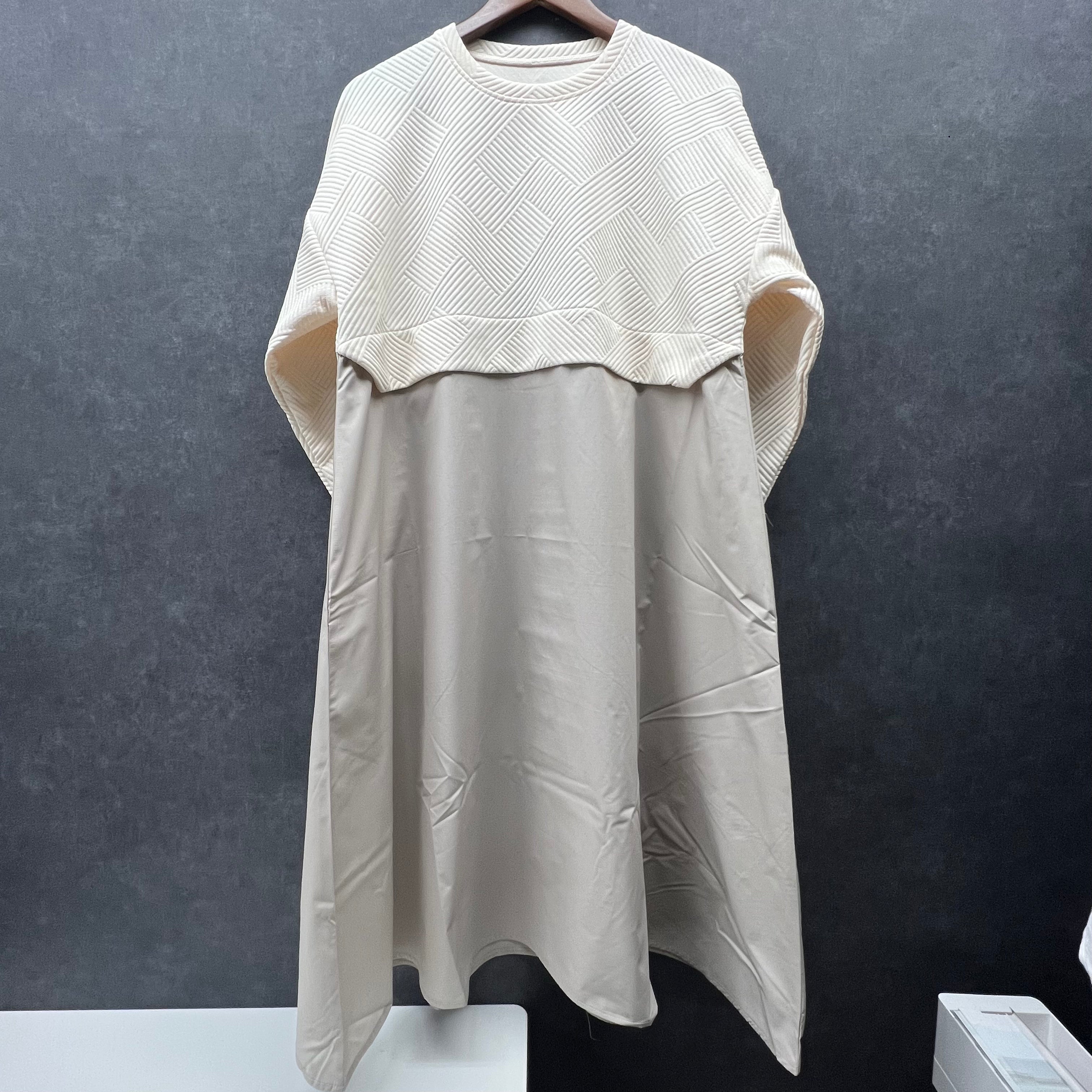 ジャガードトップスドッキングワンピース　ホワイト　※4/8迄に順次発送予定