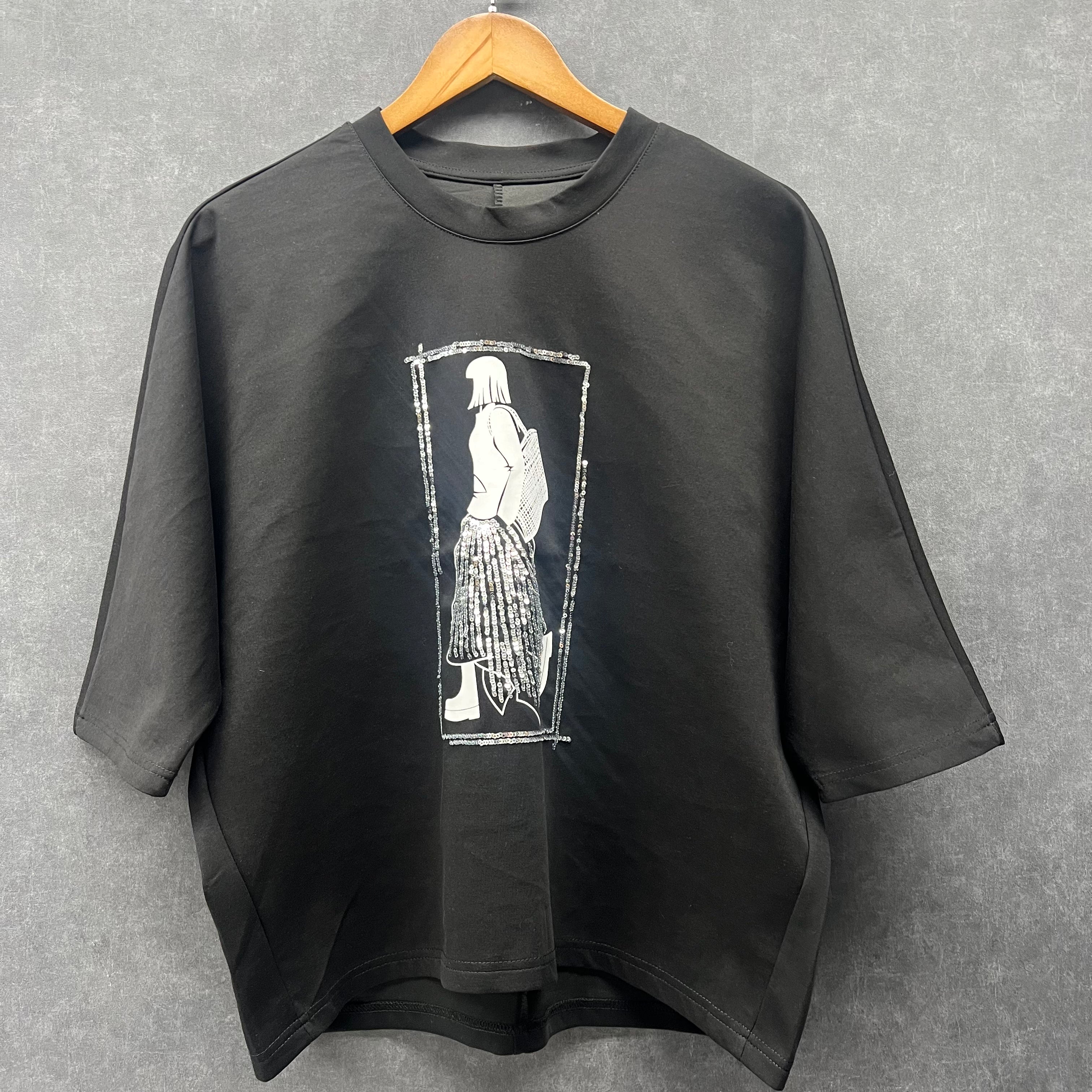 ブラックショートスリーブプリントティー※2/25迄に順次発送予定