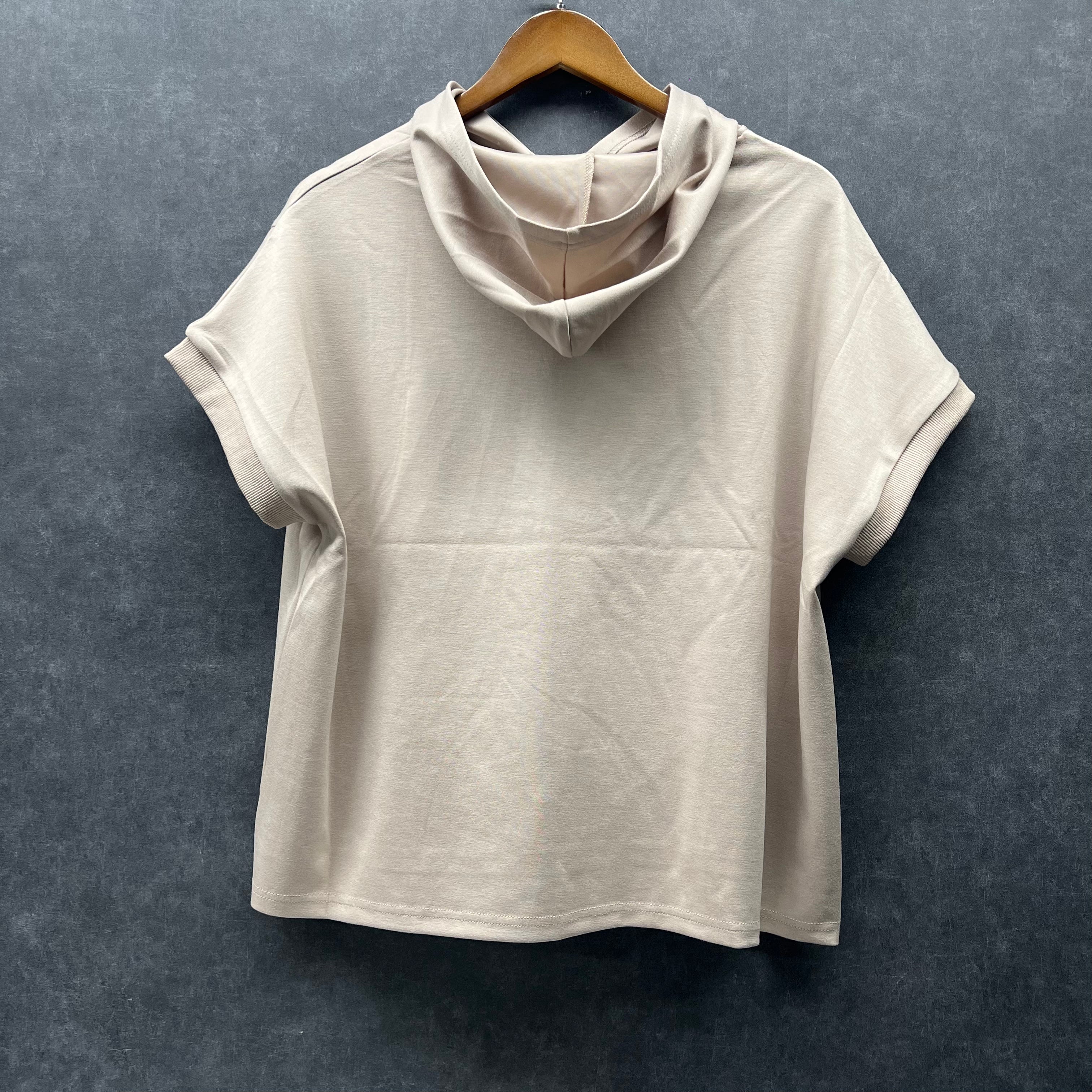 ショートスリーブフードプルオーバー ベージュ（レーヨンミックス）※4/9～15迄に順次発送予定