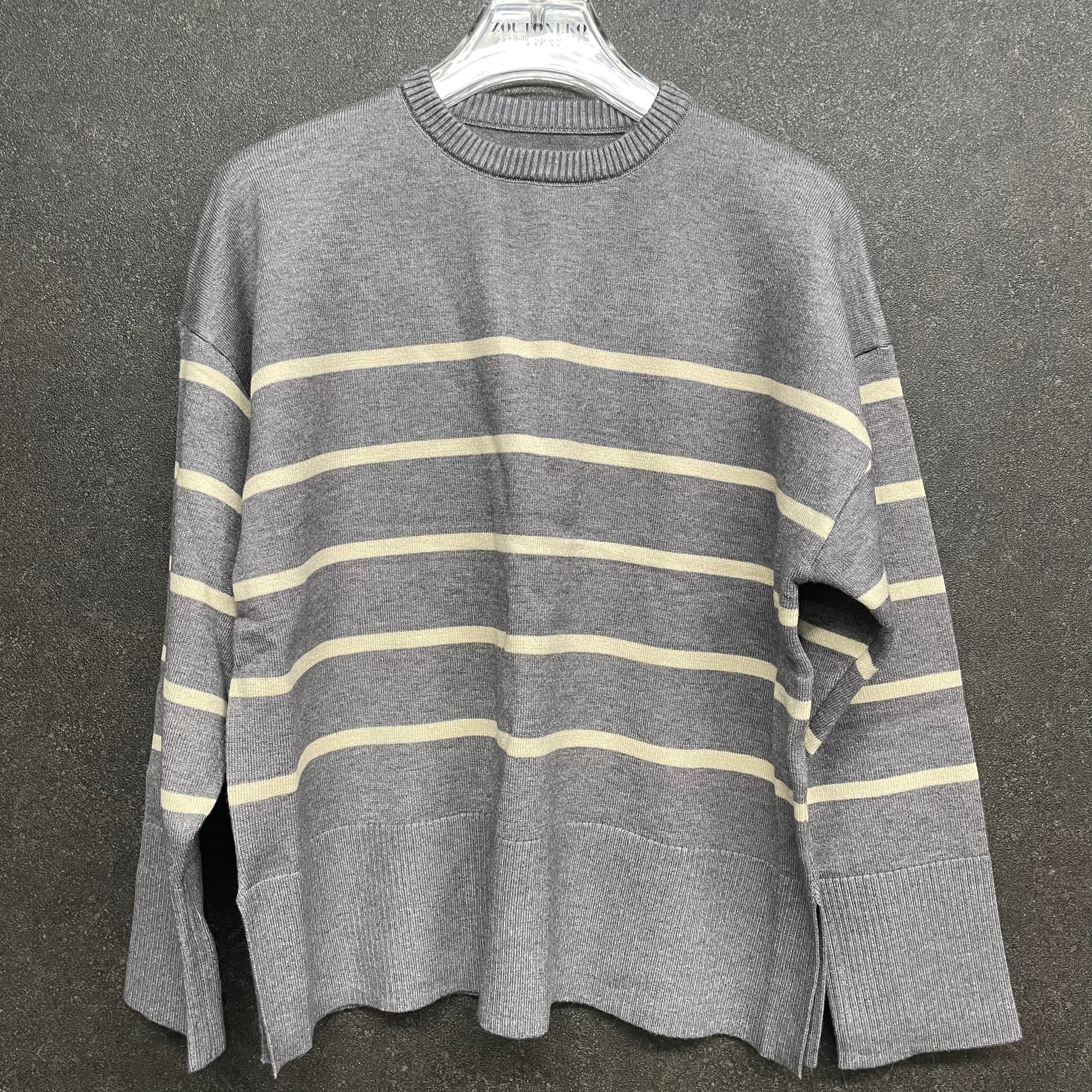 ボーダーニット グレー ※10/21迄に順次発送予定