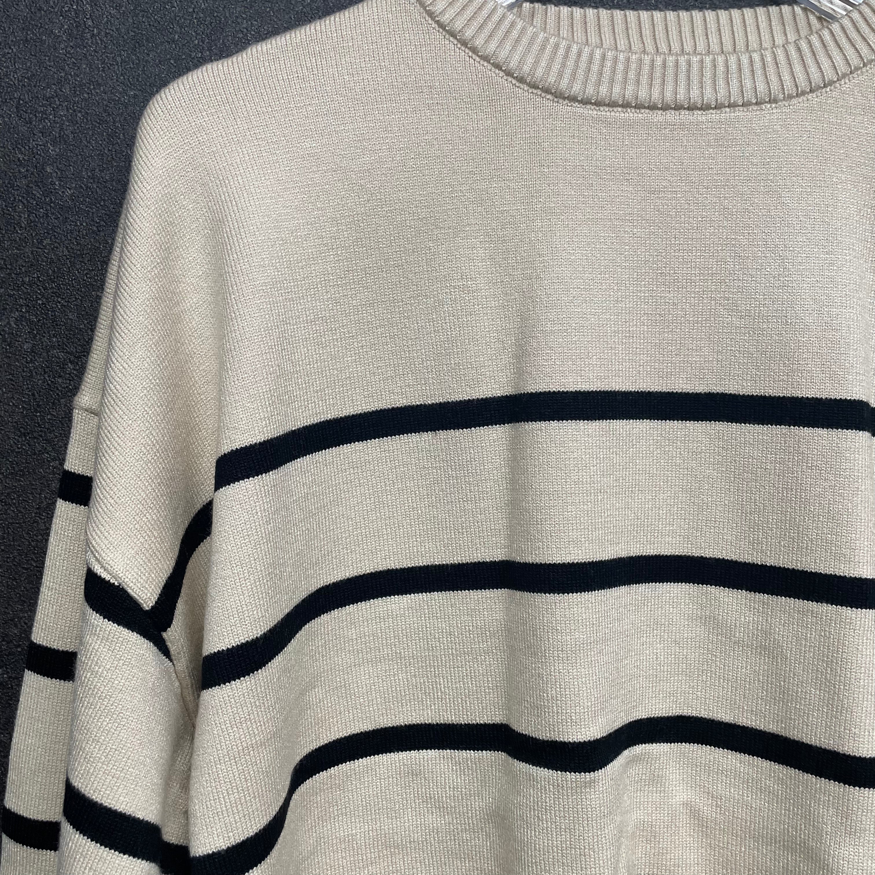 ボーダーニット ベージュ ※10/21迄に順次発送予定