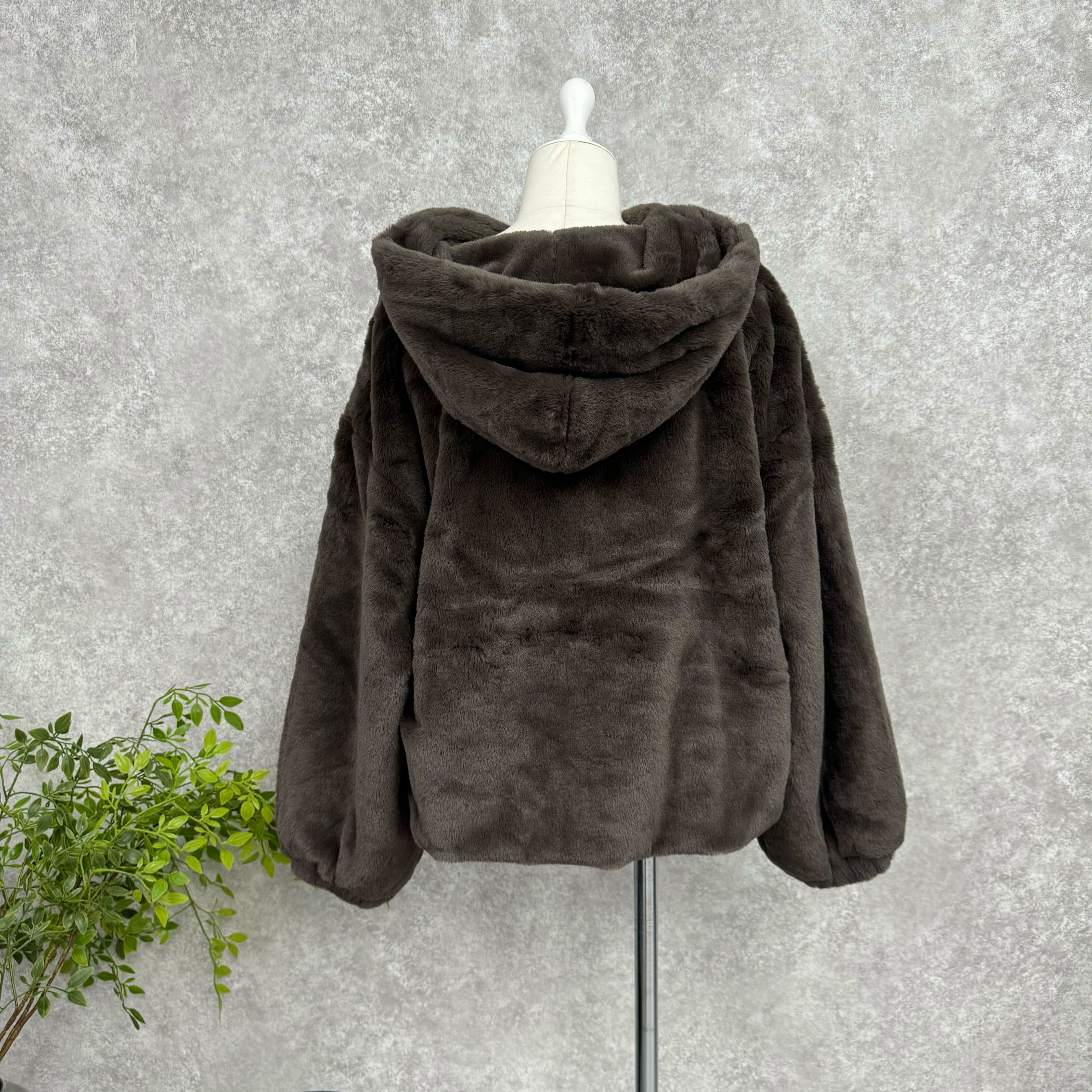 もこもこパーカー ブラウン ※10/15迄に順次発送予定