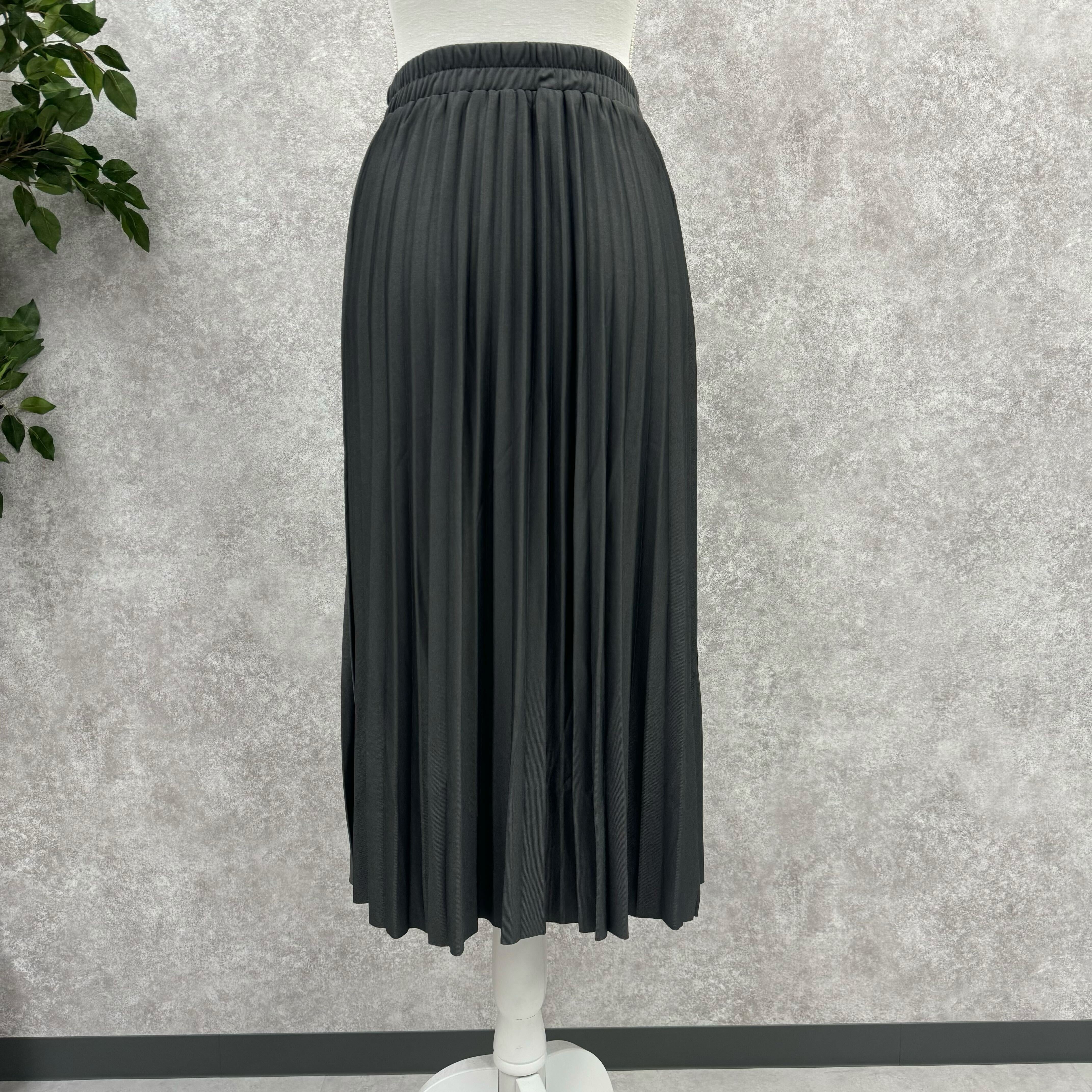 プリーツミドルスカート チャコール ※10/15迄に順次発送予定