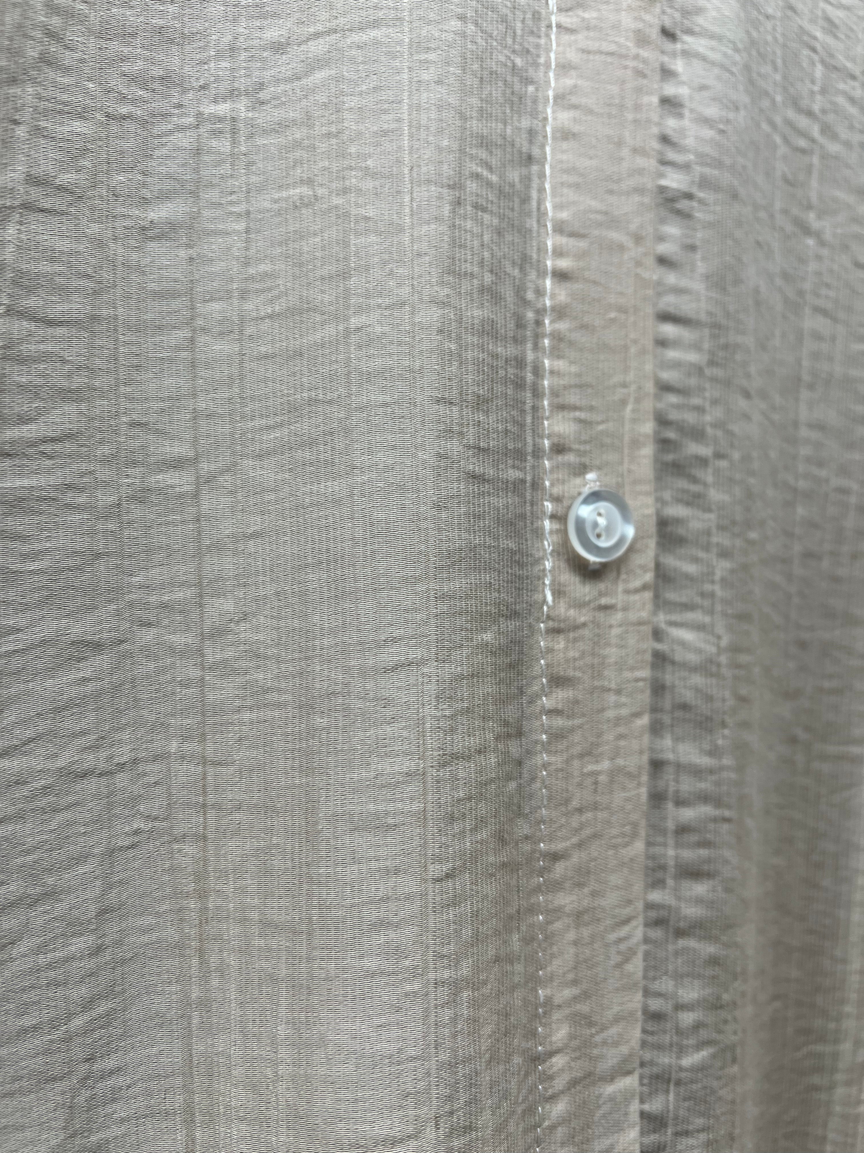 ガーゼ風シャツワンピース ベージュ　※2月上旬頃に順次発送予定