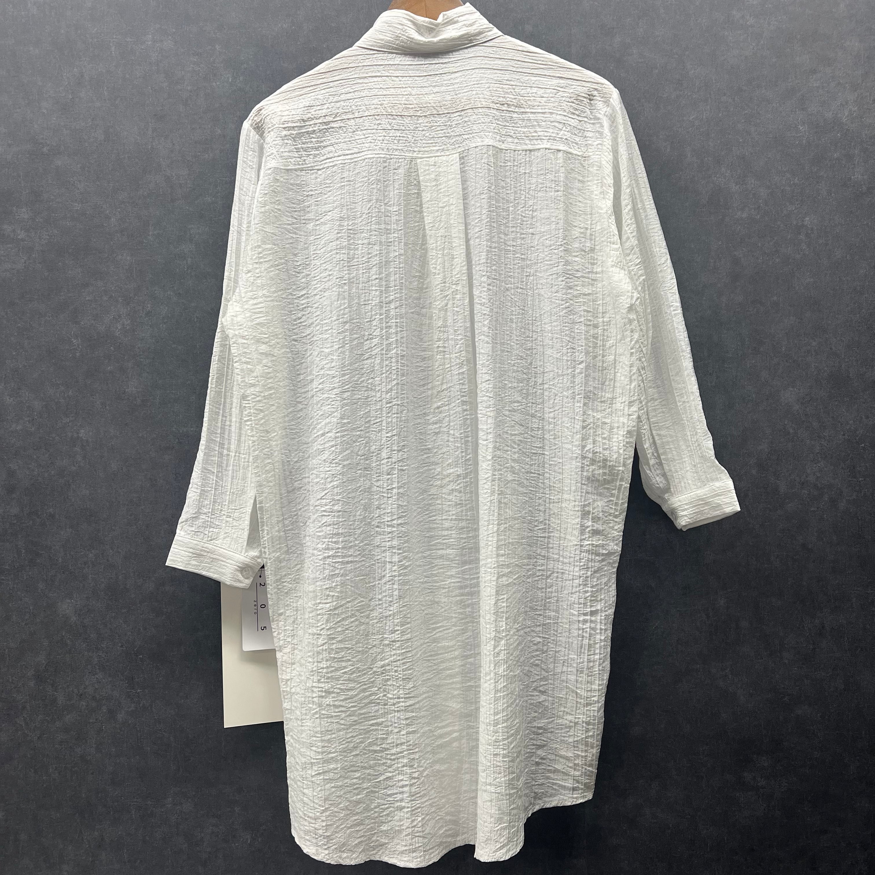 ガーゼ風シャツワンピース ホワイト　※2月上旬頃に順次発送予定