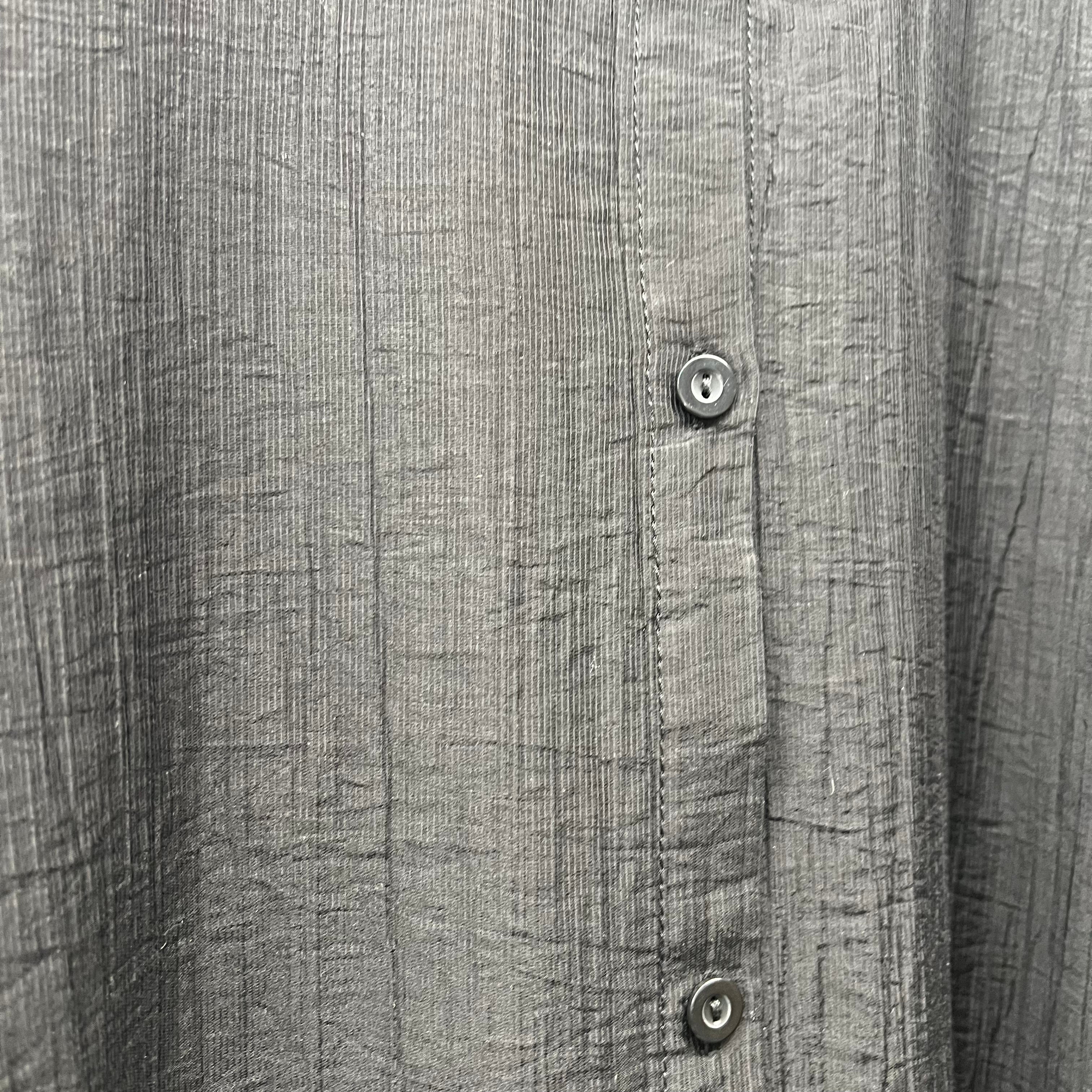 ガーゼ風シャツワンピース ブラック　※2月上旬頃に順次発送予定