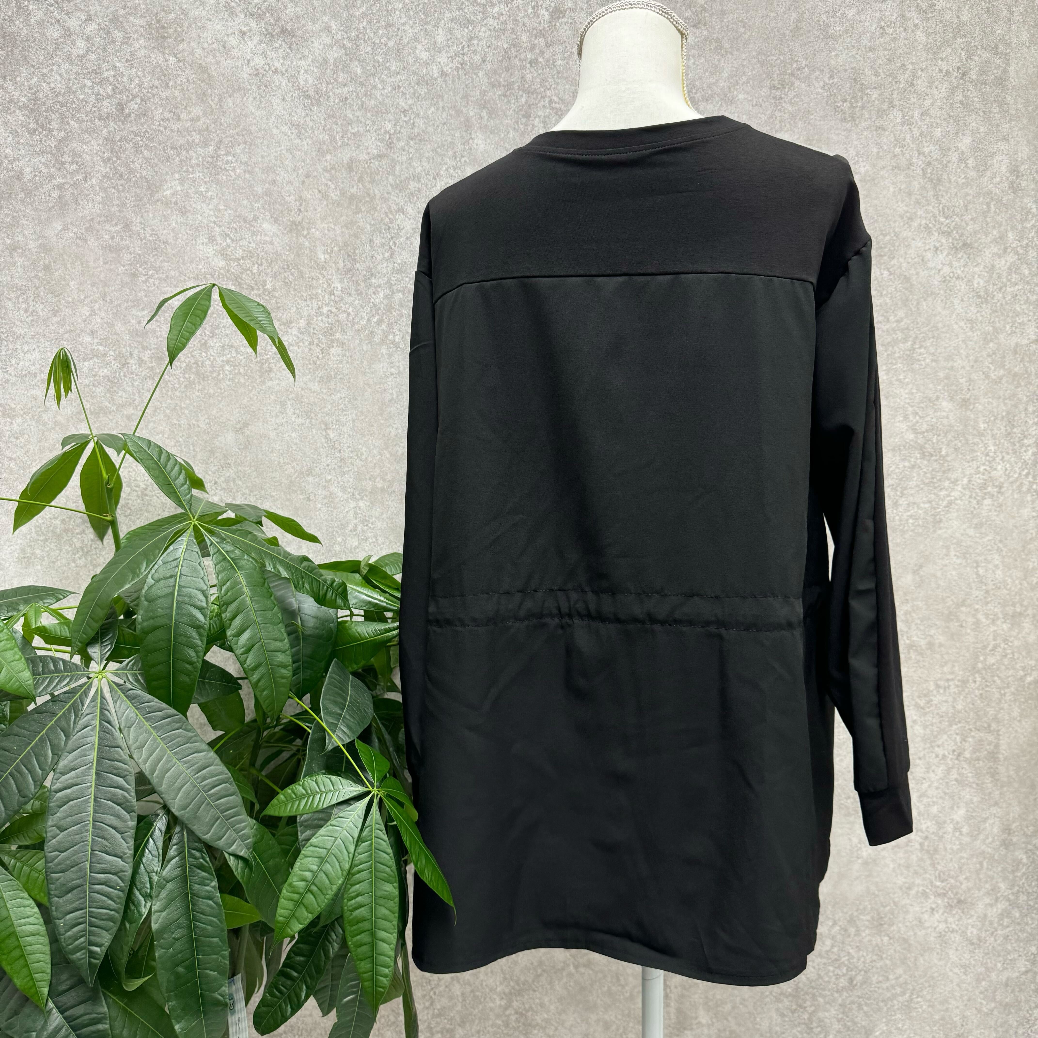 ドロスト配色カーディガン　ブラック ※10/21迄に順次発送予定