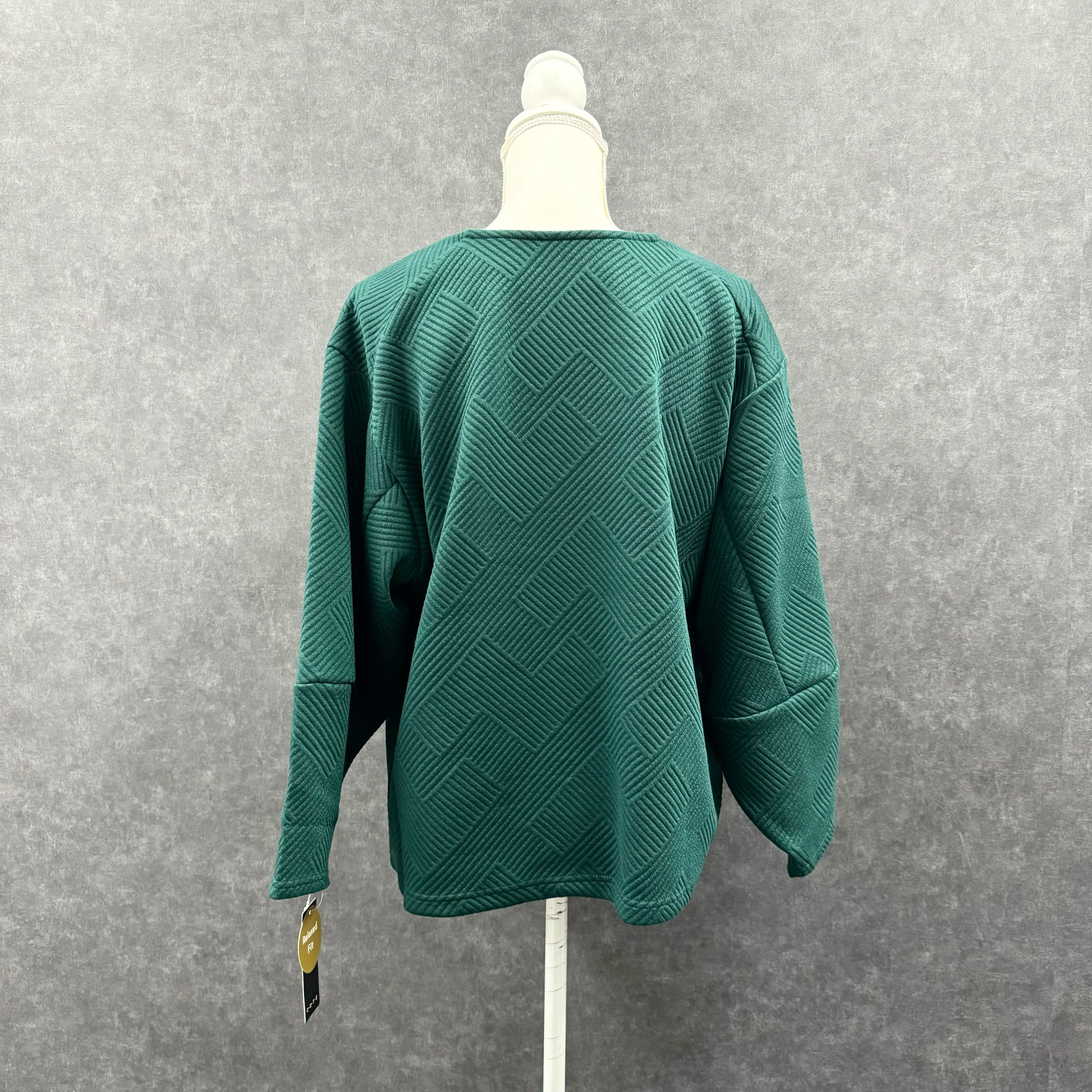 ジャガードリラックスプルオーバー　グリーン※10/21迄に順次発送予定