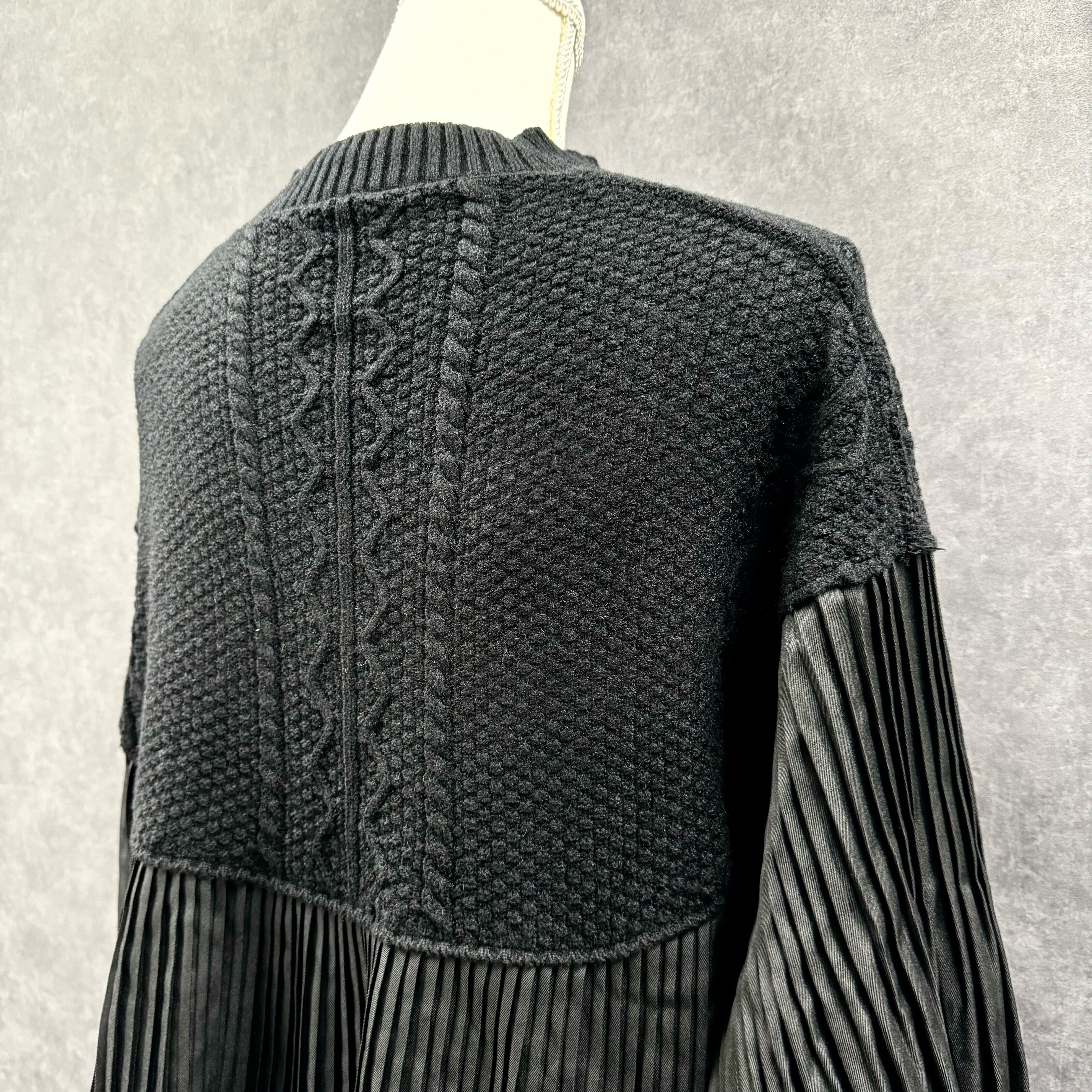 キーネック切替ニット　ブラック※10/21迄に順次発送予定