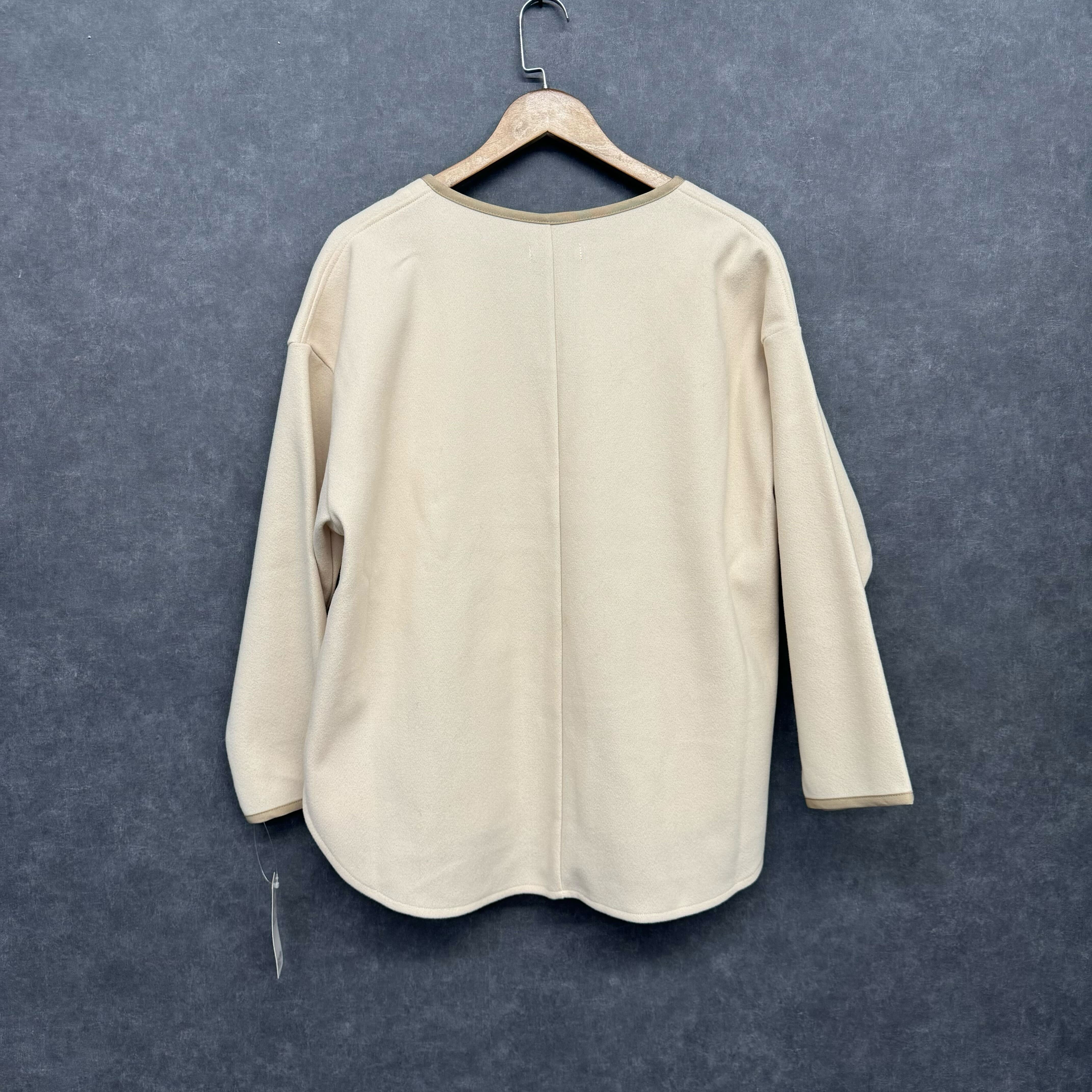 キーネック配色パイピングプルオーバー　ベージュ※10/28迄に順次発送予定