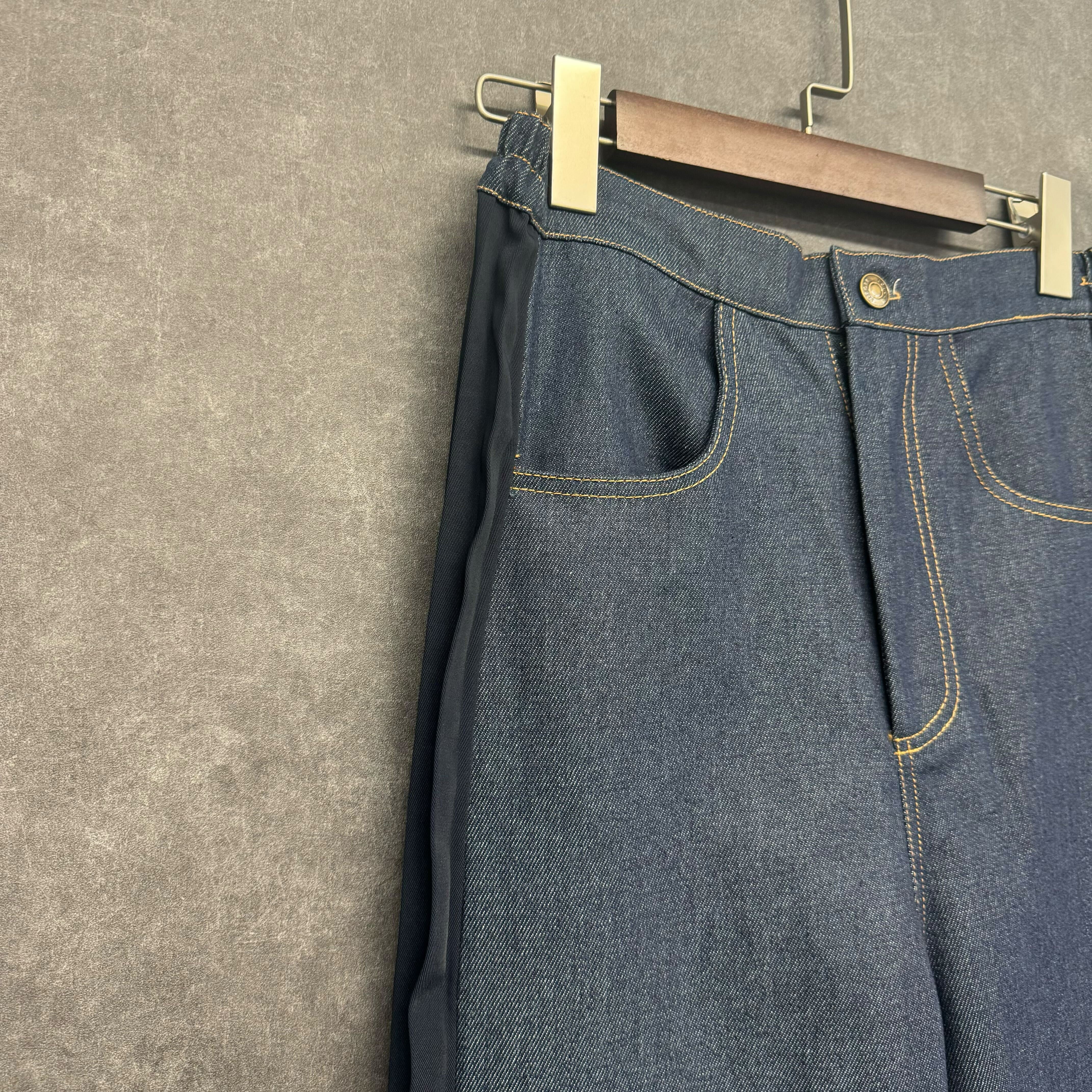 サイドプリーツデニム　ネイビー ※5/28～6/3迄に順次発送予定