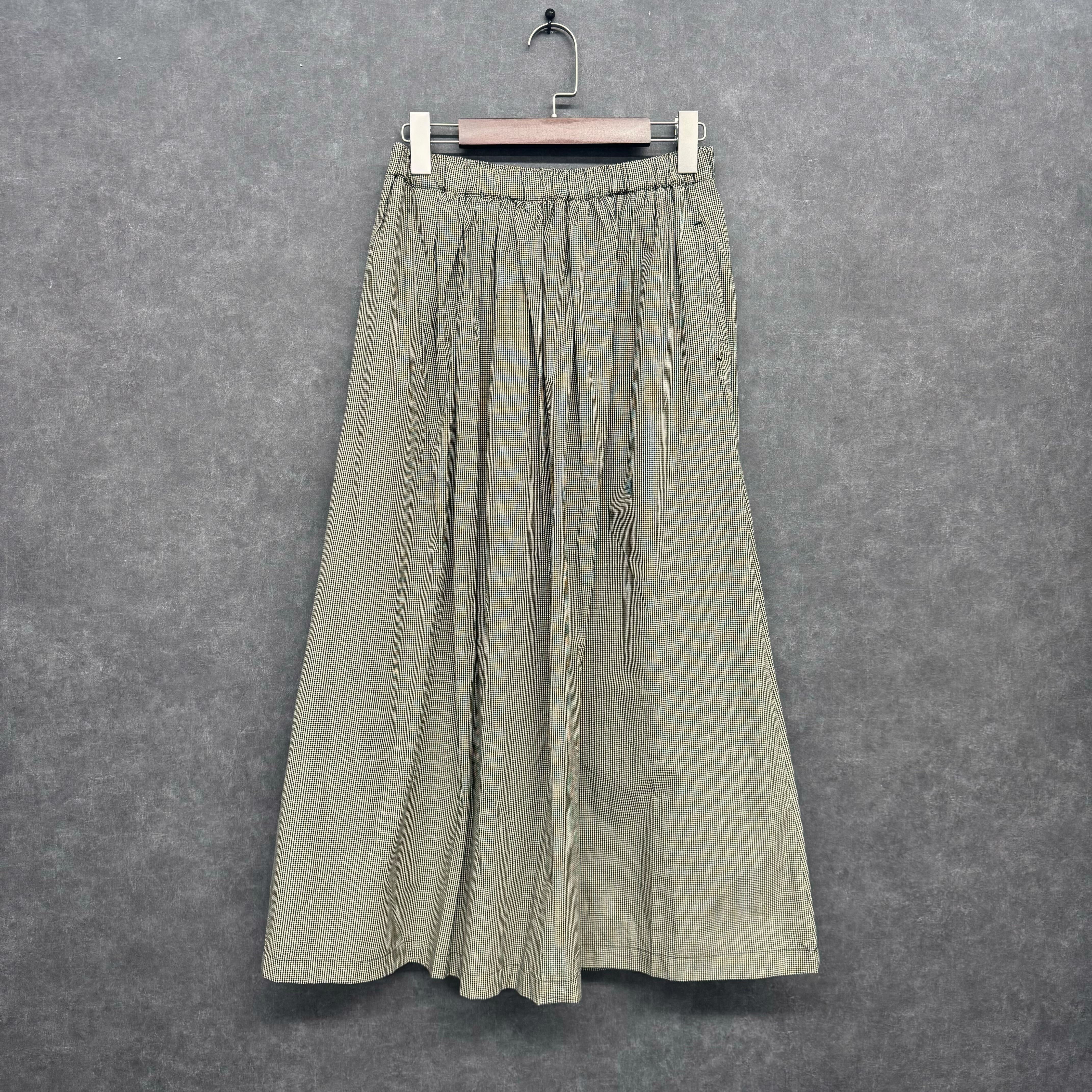 ギンガムチェックギャザースカート　ブラック　※10/28迄に順次発送予定