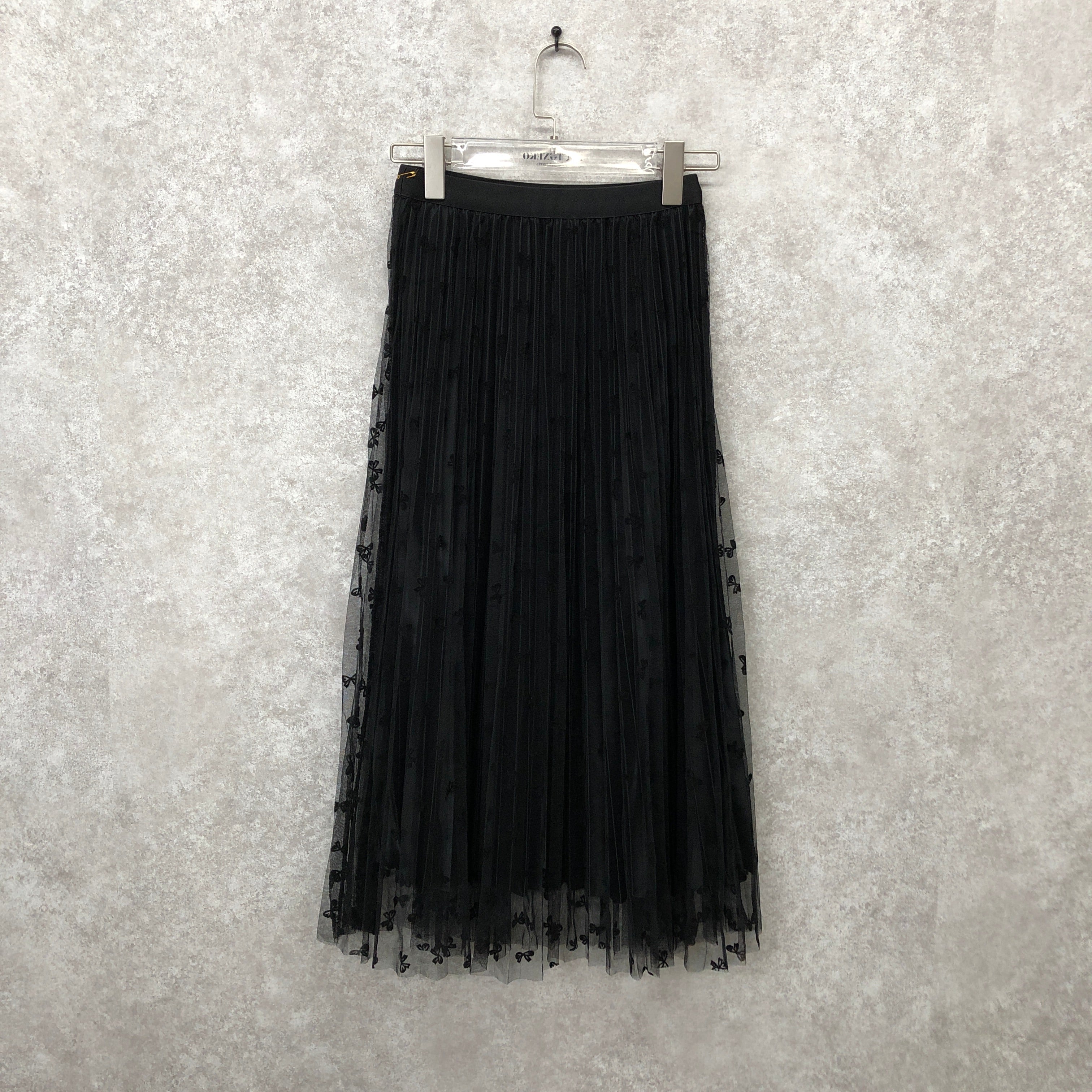 リバーシブル チュールロングスカート ブラック蝶 ※10/15迄に順次発送予定