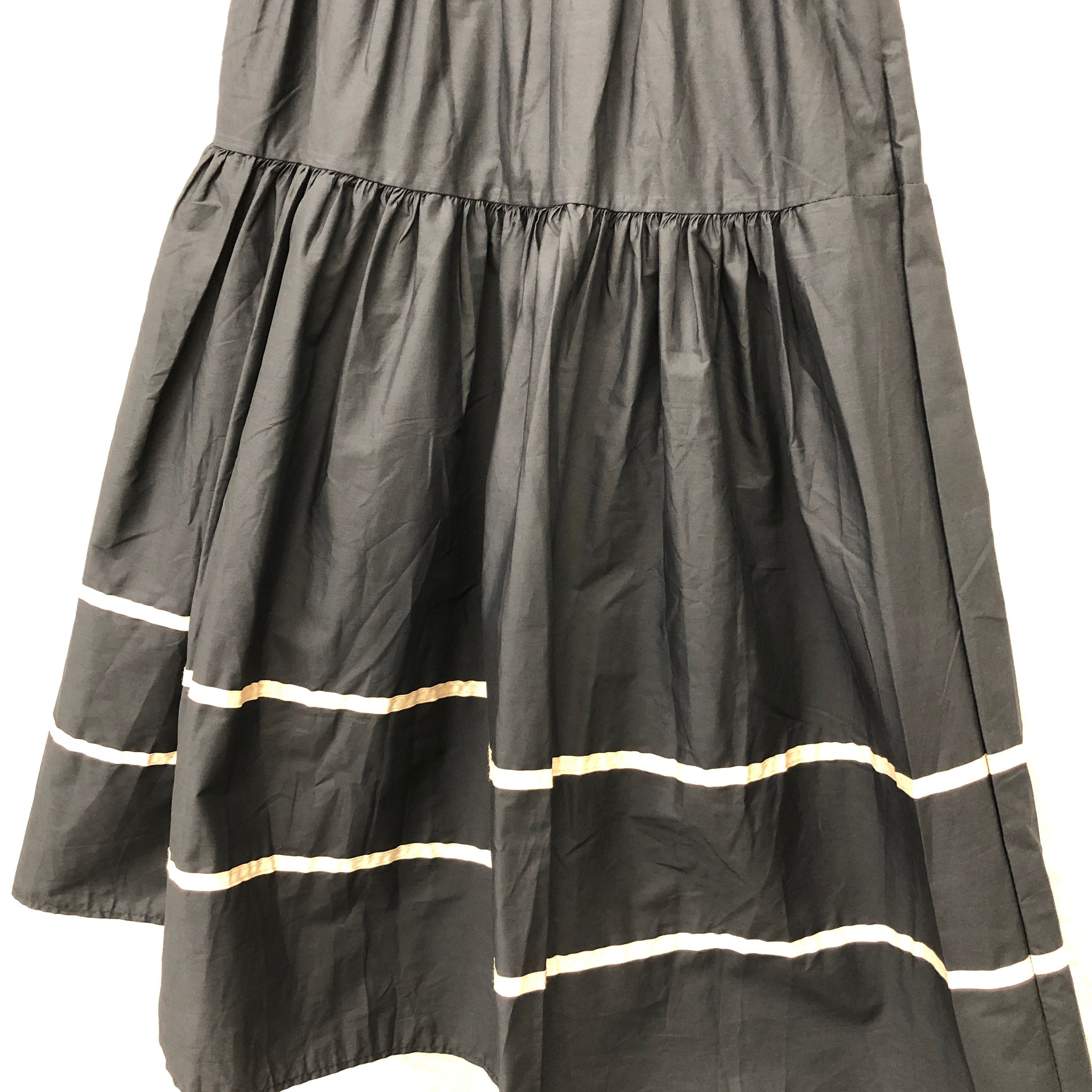 フレアロングラインスカート ブラック ※10/15迄に順次発送予定