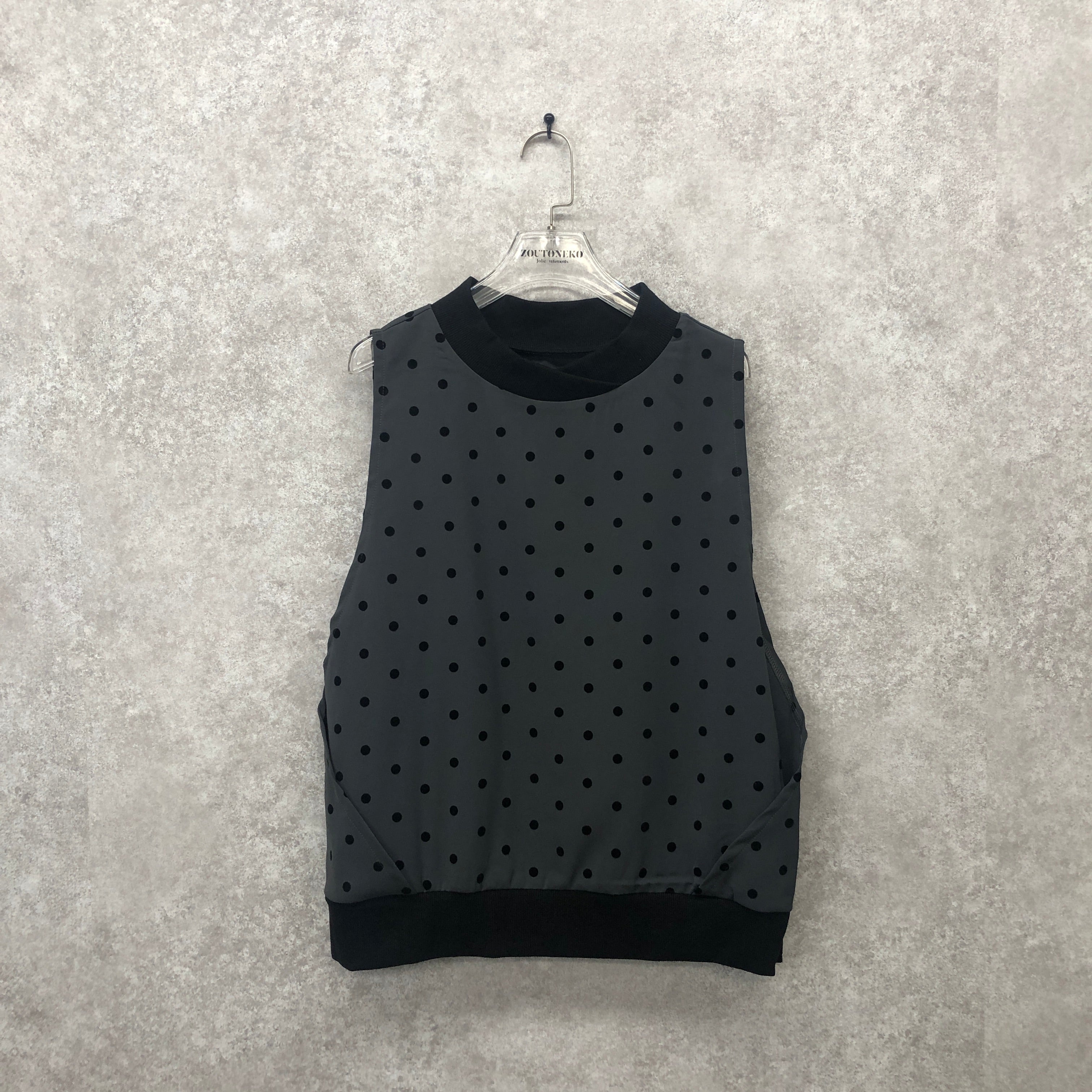 ノースリーブ ドット グレー ※10/15迄に順次発送予定