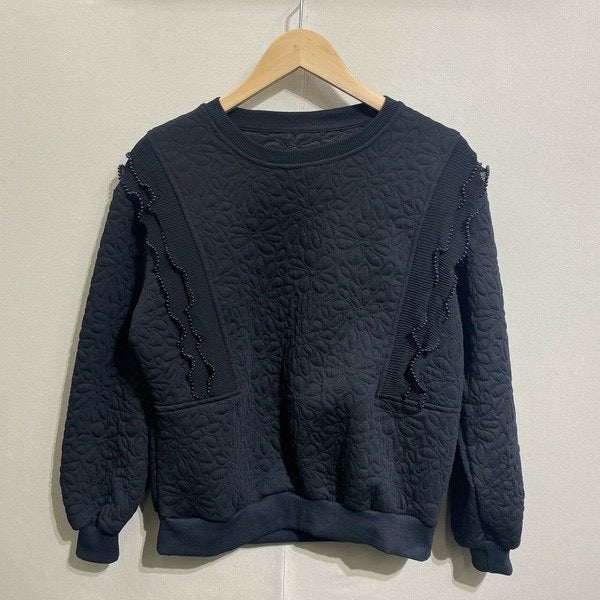 ショルダーフリルエンボストップス  ブラック※1/14迄に順次発送予定