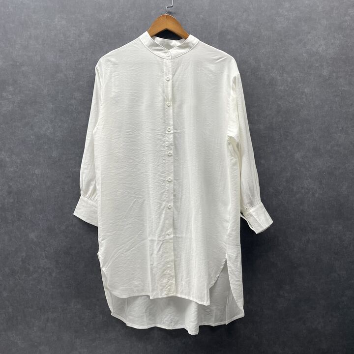 スタンドネックロングブラウス ホワイト ※3/25迄に順次発送予定